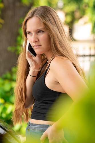 Young woman making a phone call