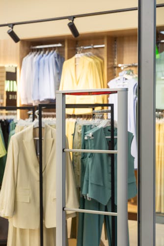 Dresses displayed in a shop window
